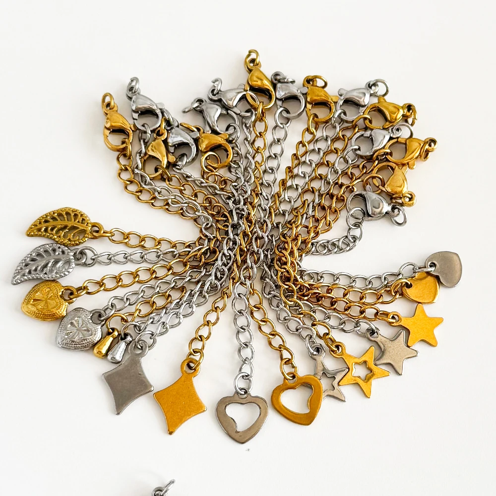 تصميم ودي 100 قطعة سلسلة تمديد من الفولاذ المقاوم للصدأ/صناعة يدوية/إكسسوارات مجوهرات/موصلات/خطافات ومشابك ذاتية الصنع # 195337