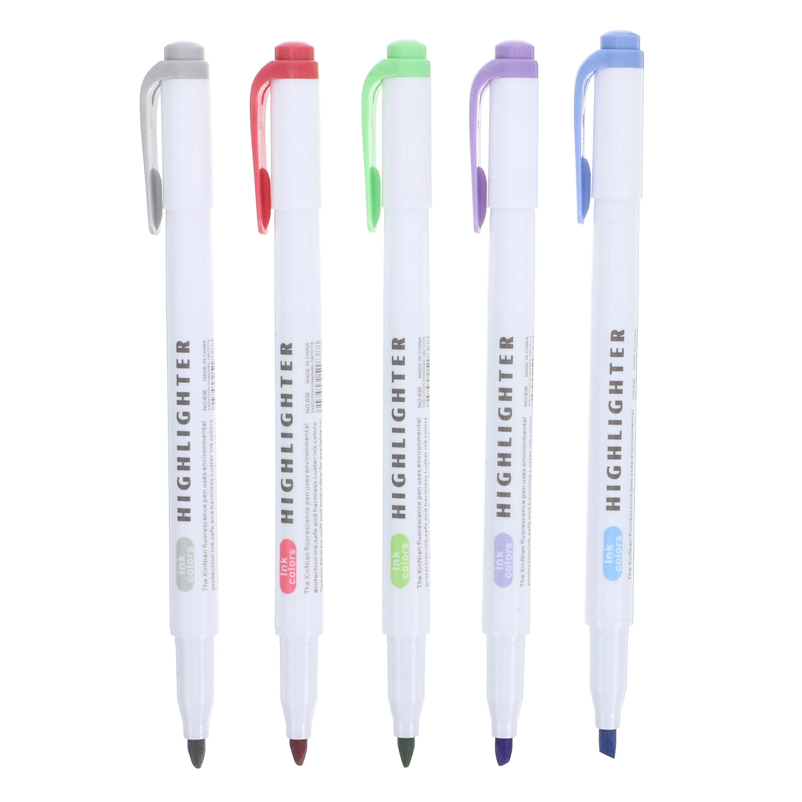 

5pcs Dual Tip Colored Set Fluorescent Highlighter Markers Vibrant Long Lasting Ergonomic Grip Multi Color For School Office