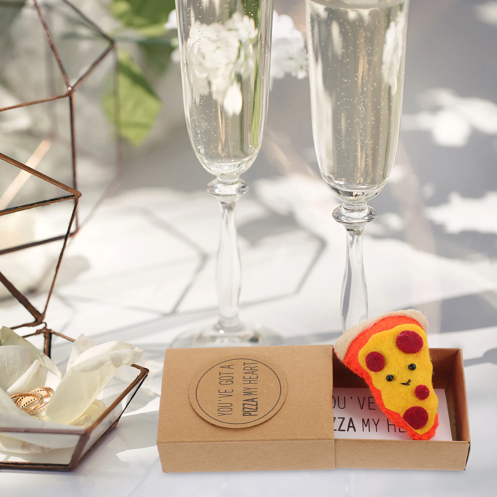 

Mini Pizza Box Friendship Toy Adorable Friendship Love Holiday Present Toy Non woven Small Plaything Christmas