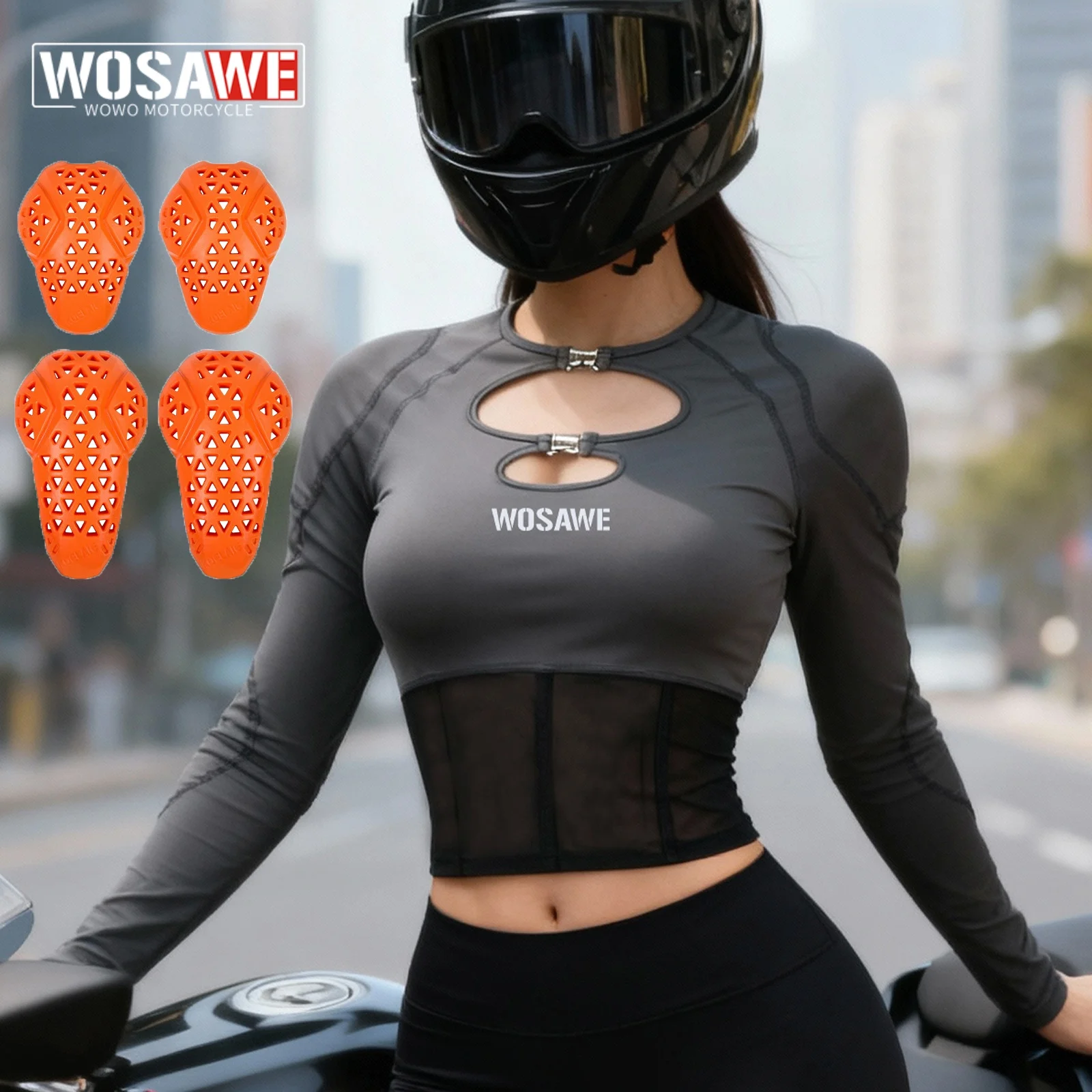 WOSAWE Summer Elastic Women Motorcycle Jacket Waist Mesh Motocross Clothing Skin Friendly Fashion Motorbike Shirt