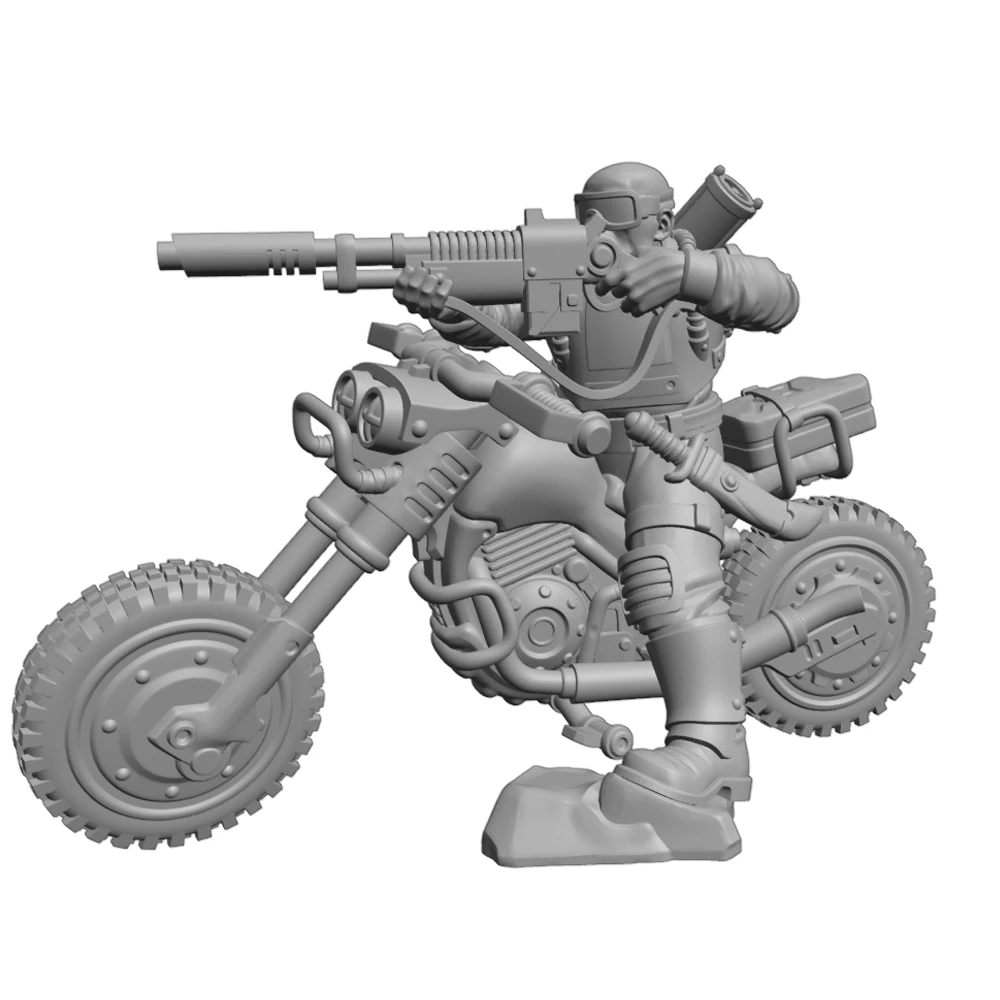 

1/35 3D Print Resin Model Statue Motorcycle Heavy Gunner Resin Unpainted Figures Kit Unassembled Gk Miniature Figures Table Toy