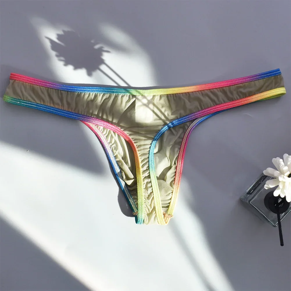 

1pc Men's Bikini Breathable G-strings Transparent U Pouch Panties Comfortable Intimate Underwear Thongs