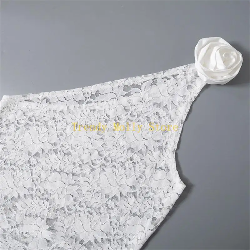 N5KB Femmes sexy robe insgram Shouder Off Streamers Flower Cami Tanks Tipt