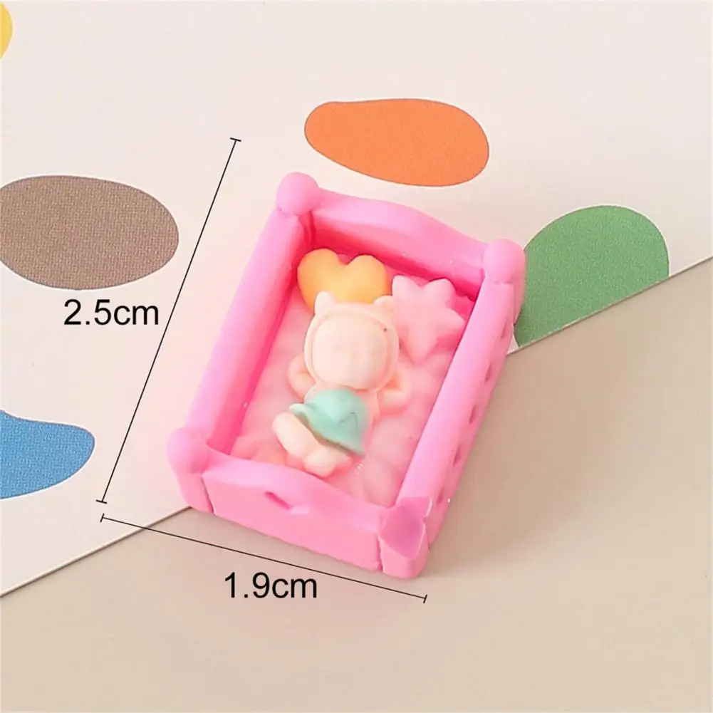 Cute  Miniature Infant Bed Lightweight Micro Landscape Miniature Baby Bed Cartoon Portable Miniature Baby Bed for Living Room