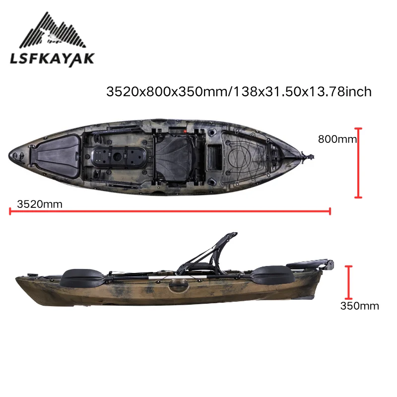 LSF Quest Pro Angler 10 10ft 1 Person Kayak Fishing Boat Backseat Paddle Light Weight Durable Eco-Friendly For Surfing Use