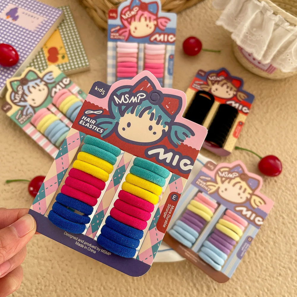 20pcs Color Towel Hair Band Children's Rope Basic Simple Baby Does Not Hurt Hair Tie Rubber Band Headband