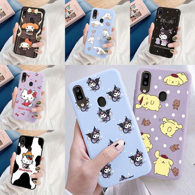 for Samsung Galaxy A30 A20 A40 A20E A20S M10S A 20 30 40 Phone Case Cute Kuromi Melody Pom Pom Purin Kitty Soft Silicone Cover