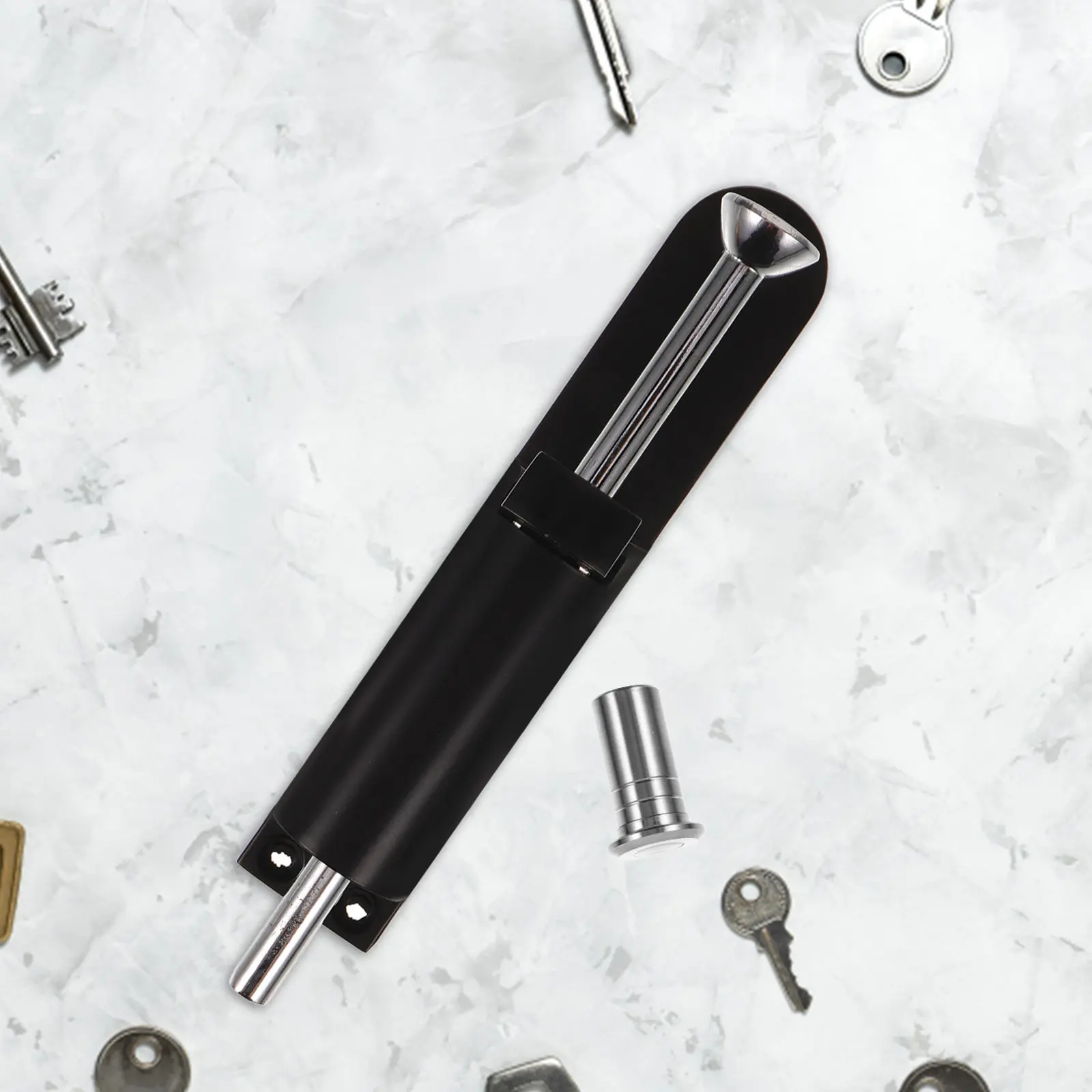 

Spring Latch Gate Drop Rod Steel 2x Replacement Fence Door Aluminum Alloy Flip Barrier Bolt With Lock Chain (Accessories random)