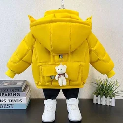 Children's Cotton Jacket 2024 New Boys Jacket Winter Plush Thickened Warm Down Cotton Jacket 1-6 Year Old Baby Cartoon