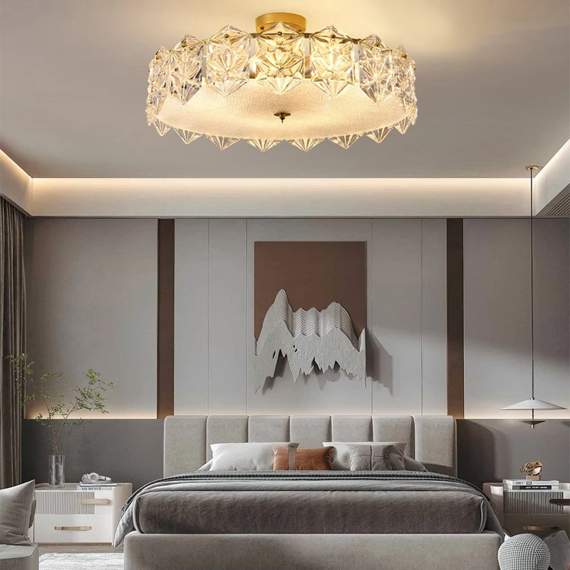 

Modern luxury E14 crystal ceiling lamp gold bedroom living room dining hall hotel restaurant decor indoor lighting