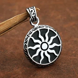 Vintage Classic Apollo Amulet Sun God Pendant Necklace For Men Fashion Round 316L Stainless Steel Necklace Myth Jewelry Gift