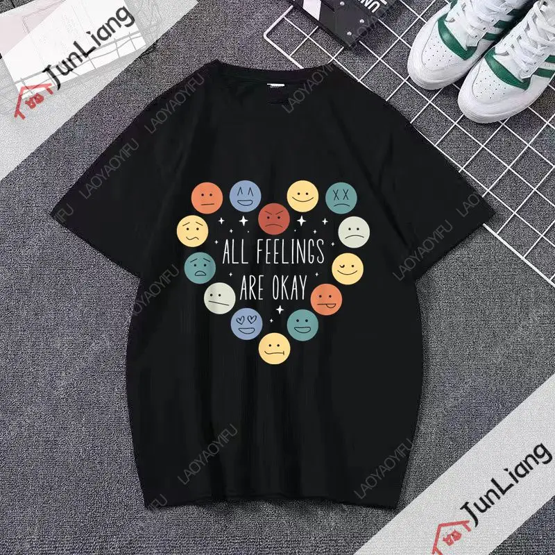 Mental Health Awareness Month Emotional T-shirt Unisexes Summer Short Sleeve Crew Neck Fashion Casual Harajuku Shirt