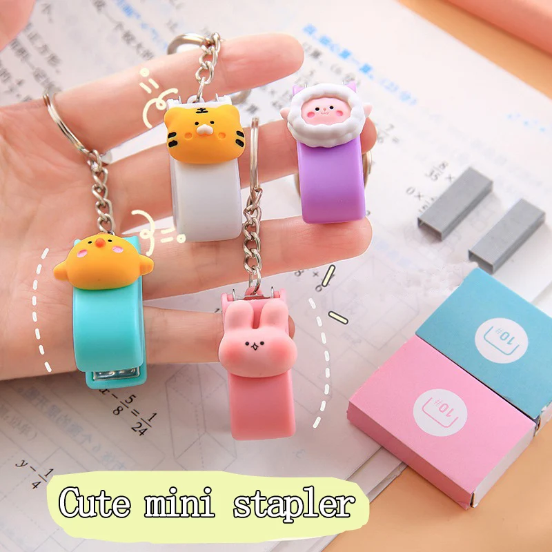 Cute Mini Stapler Portable Staple Students Paper Binder Stationery School Office Supplies kawaii Stapler Binding tools