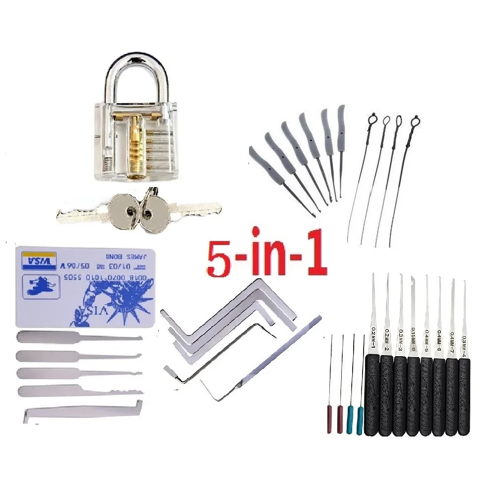 5 in 1 Lock Pick Set Broken Key Remove Auto Locksmith Tools Key Extractor Lock Picks Hand Tools,we also sell lishi hu66 hu92