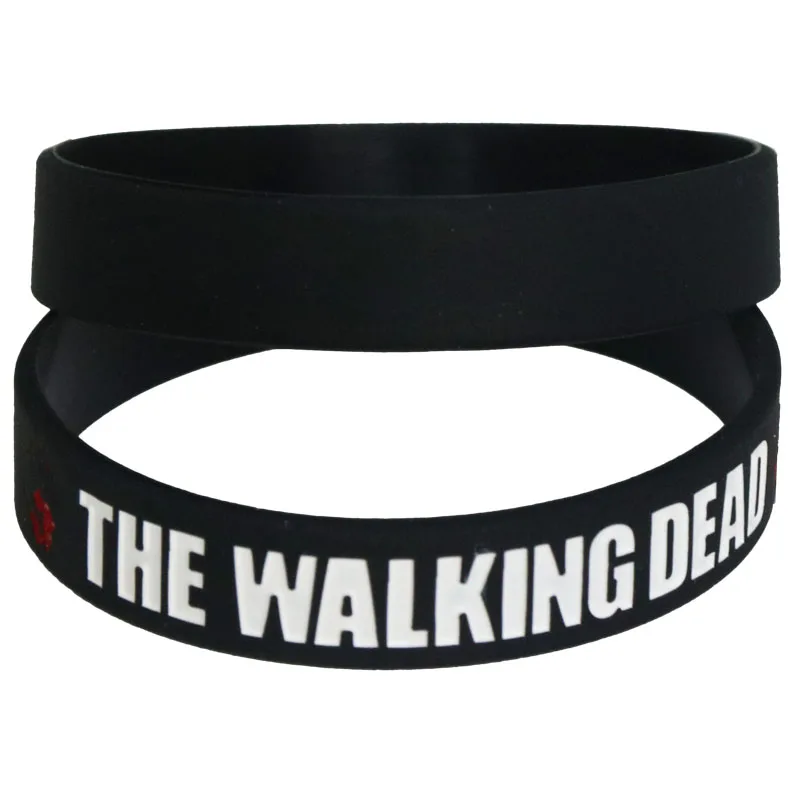 1PC Movies Bracelet The Walking Dead Silicone Wristband Bangles Letters Debossed Sports Band SH122