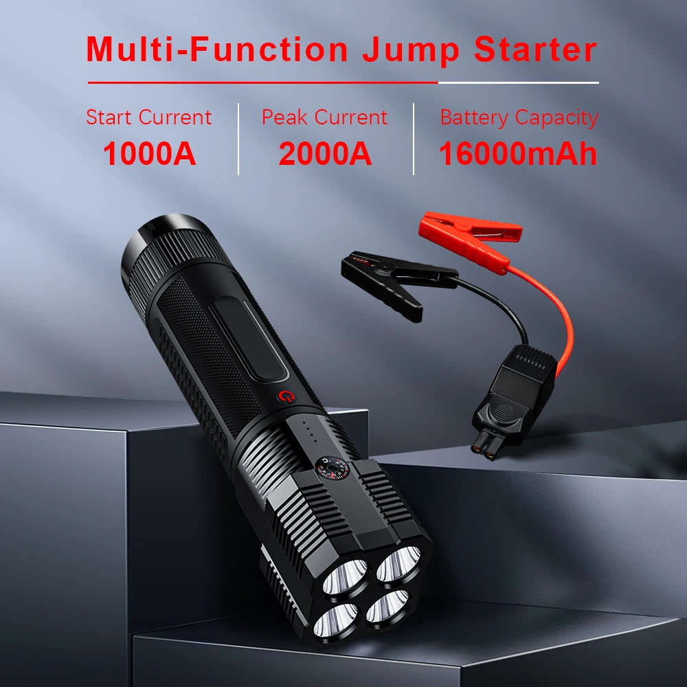 Camason Car Jump Starter with flashlight Starting Device Battery Power Bank Auto Emergency Booster Petrol Diesel start Charger