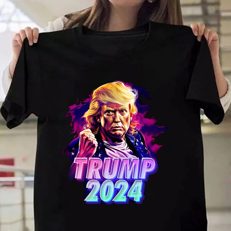 

New Hot Trump 2024 Print T-shirts Women Men Summer Casual T-shirts O Neck Short-sleeved T-shirts Fashion Shirts Tee