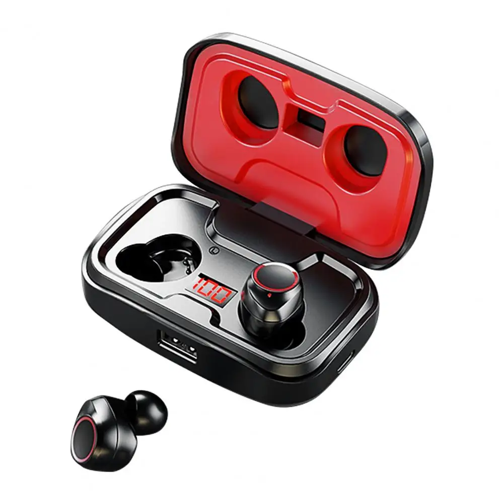 1 Pair X10P Wireless Earphone with Microphone LED Digital Display Fingerprint Touch Stable Connection Excellent Craftsmanship No