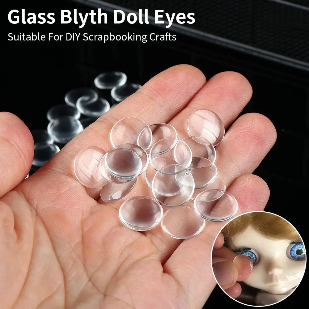 50Pcs Hot sale 14mm DIY Crafts Toy Glass Eye Chips Eye Doll Glass Eyes Doll Eyeballs Accessories Doll Eye Patch Doll Accessories