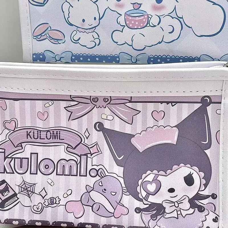 SANRIO Cinnamoroll Kuromi กันน้ำความจุสูงกระเป๋าดินสอการ์ตูนน่ารักเครื่องเขียนกระเป๋ากระเป๋าใส่เครื่องสำอางค์