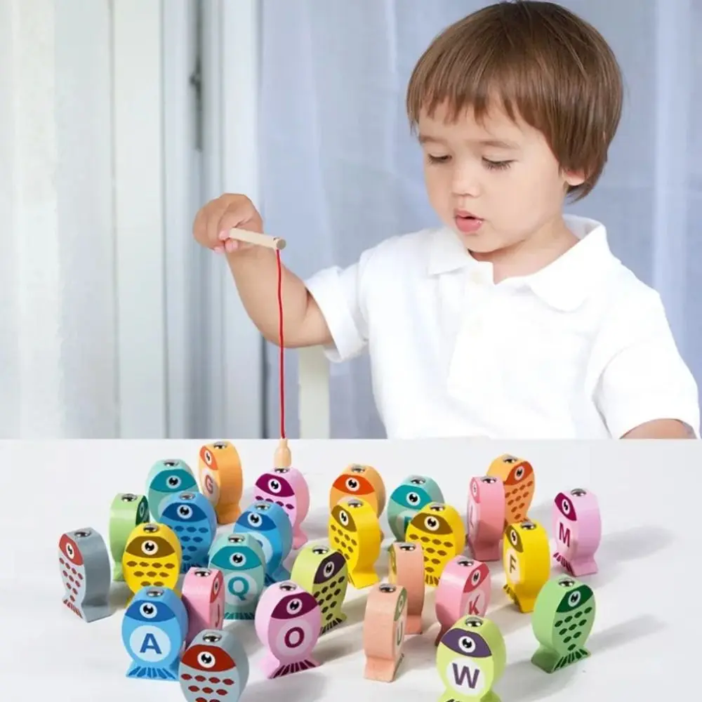 Ocean Fishing Magnetic Fishing Play set Figure Marine Life Cognition Fish Games Alphanumeric Cartoon Magnetic Fishing Toys Gift