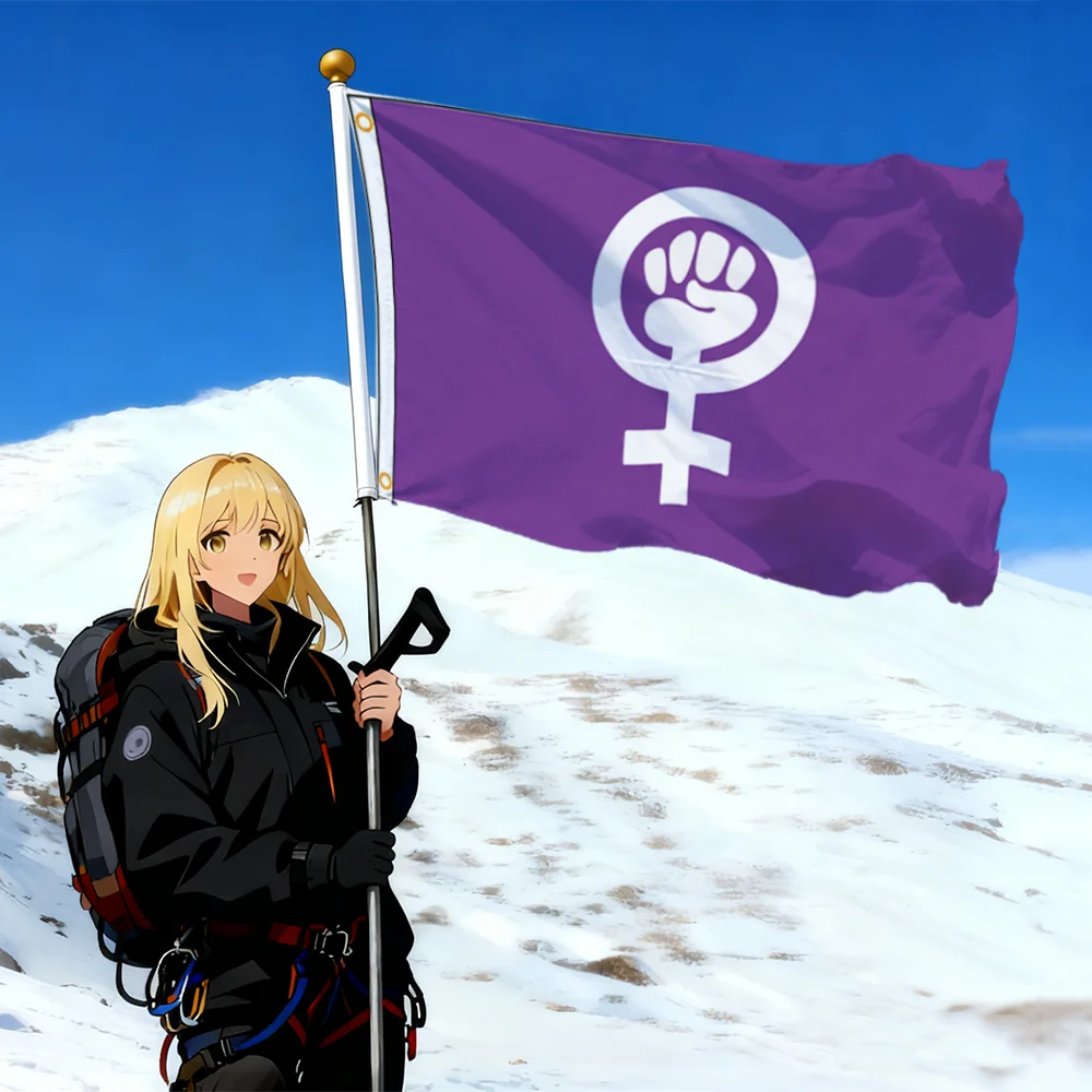 FLAGap 90x150cmFlag of Anarcho-feminism Synthesis of anarchism and feminism with 2 buckles