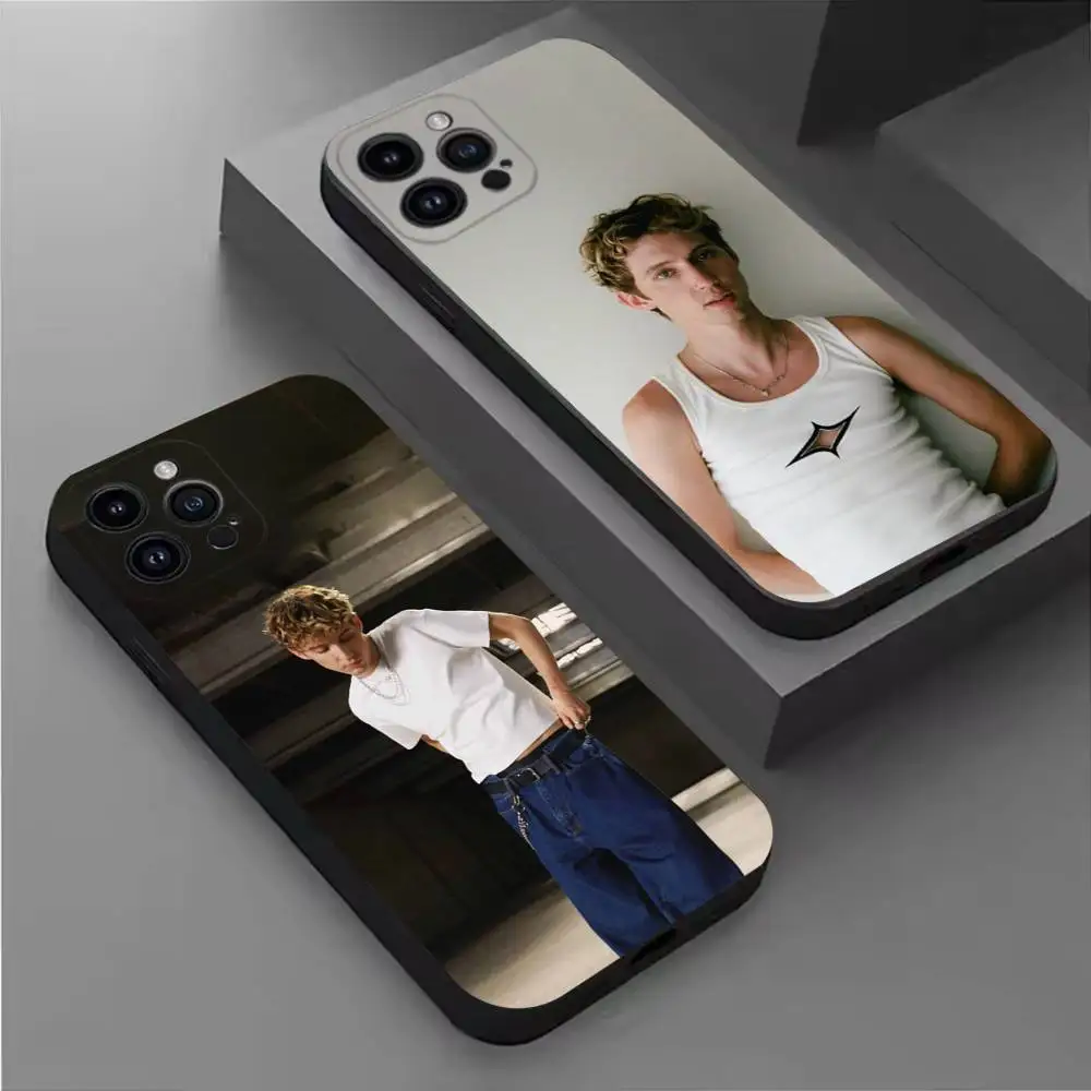 

Singer Troye Sivan Phone Case For iPhone 17,16,15,14,13,12,11 Plus,Pro Max,XS,X,XR,SE,Mini,8,7,Soft Silicone Black Cover
