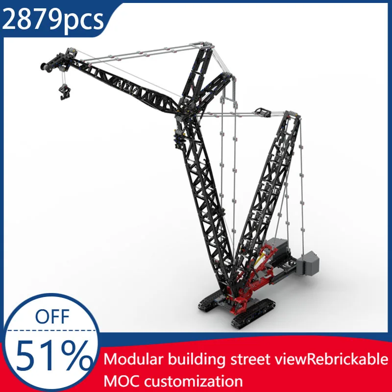 

2879PCS MOC High-Tech Mechanical Model MLC300 VPC Crawler Crane Module DIY Custom Puzzle Technical Creative Assembly Toy Gifts
