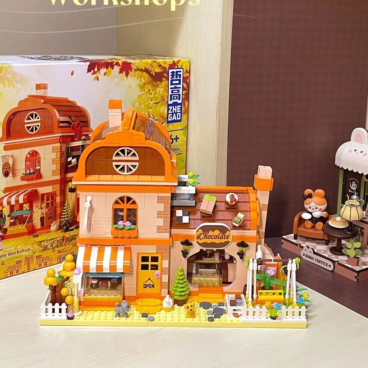 نموذج بناء منزل صغير، متجر شاي الليمون، ورشة شوكولاتة، ألعاب مكعبات بناء ذاتية الصنع هدية للأطفال والكبار #6