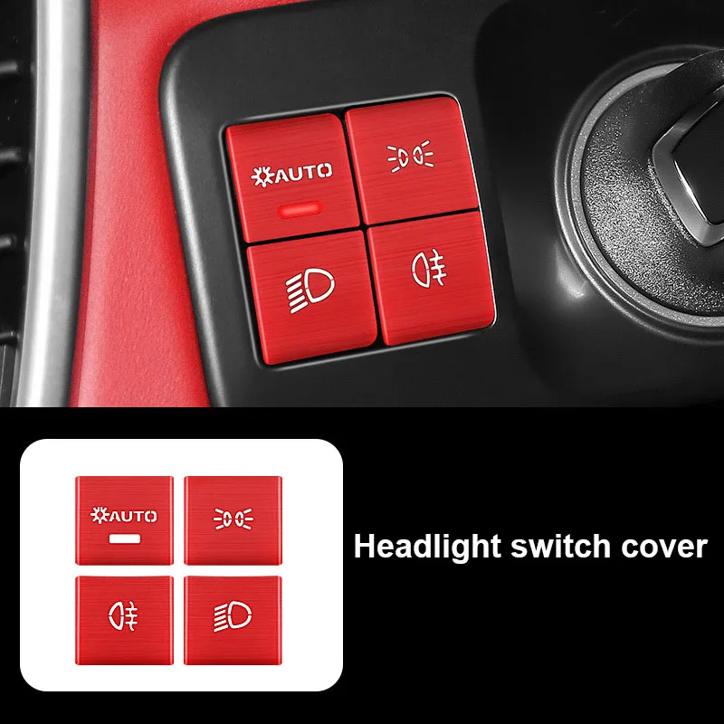 

For Porsche Cayenne 2021 2020 2019 2018 Car Interiors Stickers Stainless Steel Electric Park Brake Pad Headlight Switch Cover