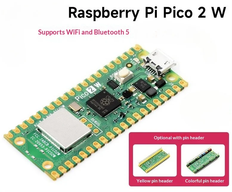 Raspberry Pi Pico 2 W Microcontroller Development Board Dual-core, Dual-architecture Processor Supports Wifi Bluetooth