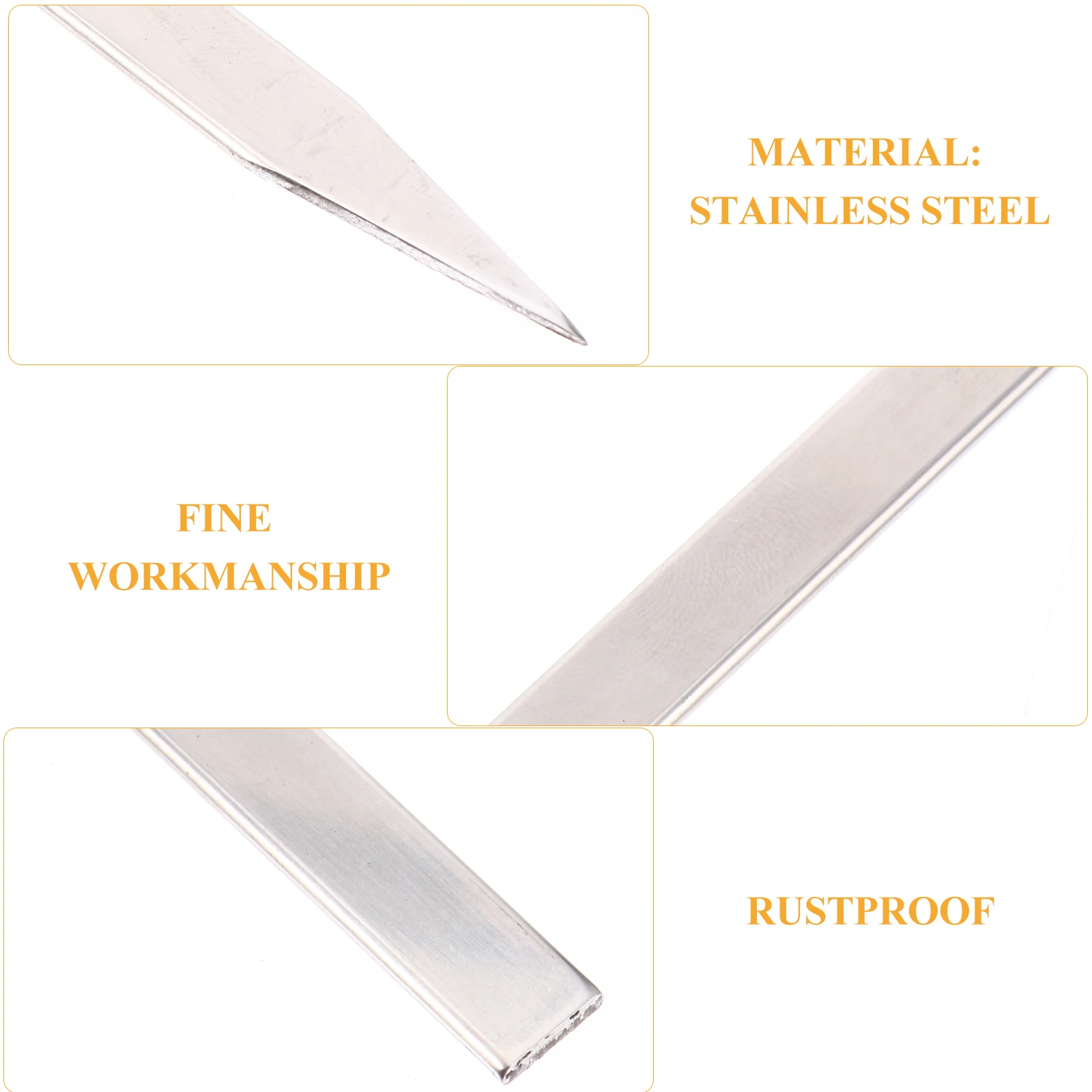 

5 pcs Thick Stainless Steel Barbecue High Temperature Resistant Durable Grilling Tools Easy Clean Reusable Meat Bbq Practical