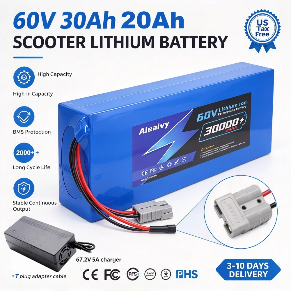 60V 30Ah 21700 Battery Pack - [US Direct] Aleaivy 60V 20AH /