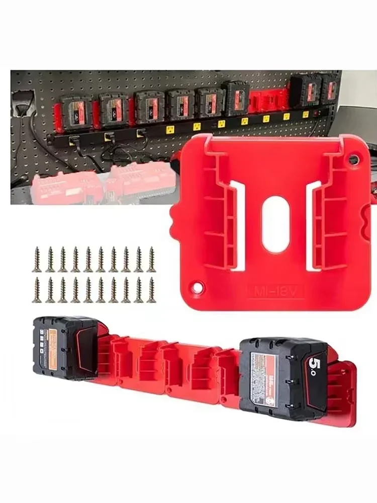 Multi-Function Li-ion Battery Mounting Holder Storage Fixed Bracket Installation Display Base for Milwaukee 18V/20V Batteries
