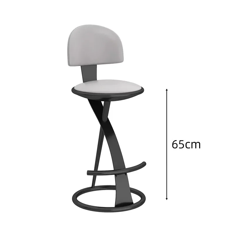 Italian Luxury High Stool Art Metal Bar Chair Comfortable Backrest Modern Retro Design for Family Dining Outdoor Hotels