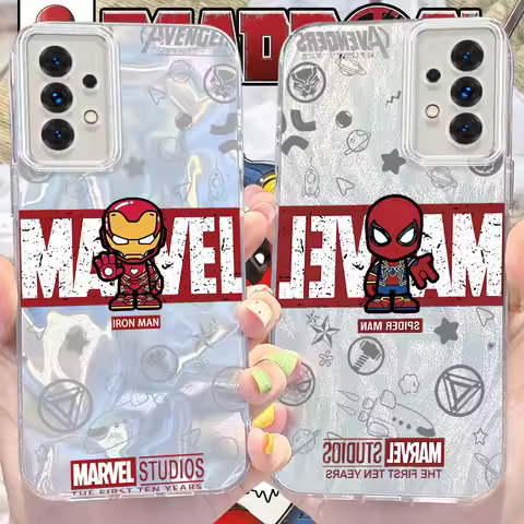 Marvel Spider Man Iro Glitter Phone Case for Samsung Galaxy A31 A30 A24 A23 A22 A21S A14 A13 A12 4G 5G A05 A05S A03 Hard Cover