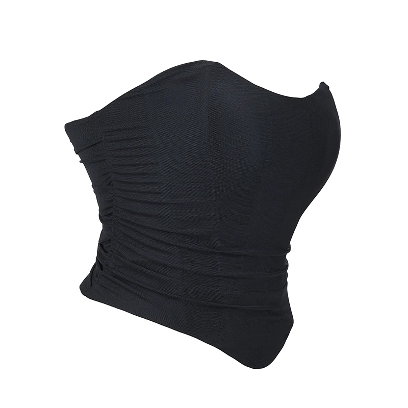 Pleated Crop Top Women Off Shoulder Corset Female Backless Sleeveless Tube Tops Sexy Chic Camis