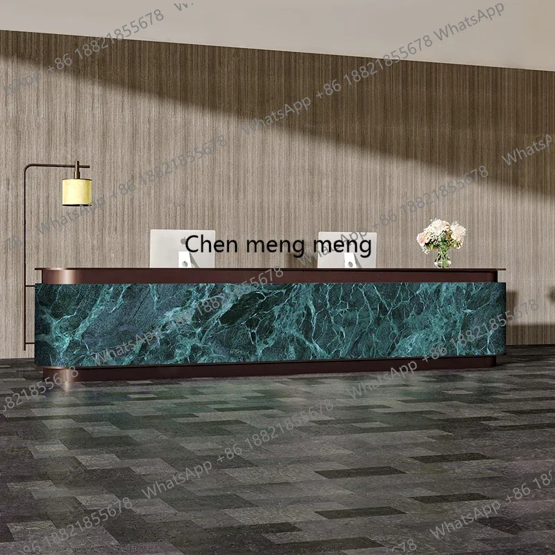 Office Reception Desk Hotel Lobby Bar Marble Light Luxury Premium checkout page customization