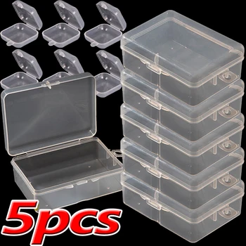 Vierkante Plastic Opbergdoos Transparant Acryl Flip Cover Stofdicht Mini Case Pil Sieraden Verpakking Display Container Groothandel