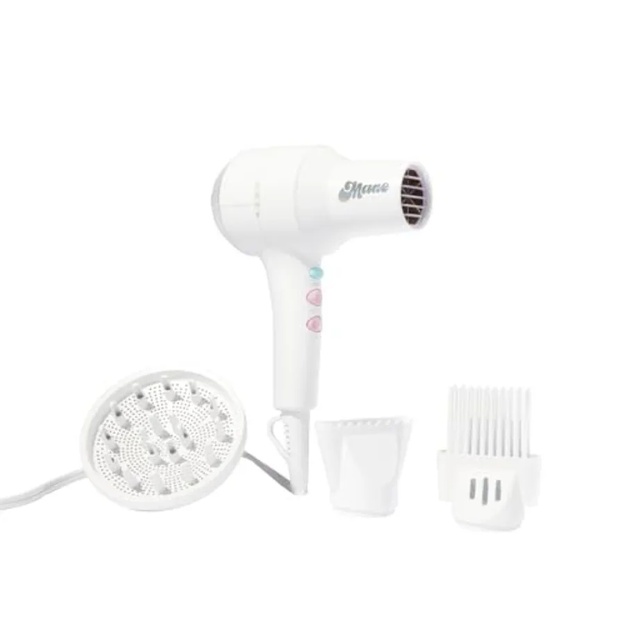 

Ionic Compact Hair Dryer 4-Piece Set with Diffuser Wide Tooth Comb Nozzle - Ionic Technology for Smoother Hair Less Frizz Faste