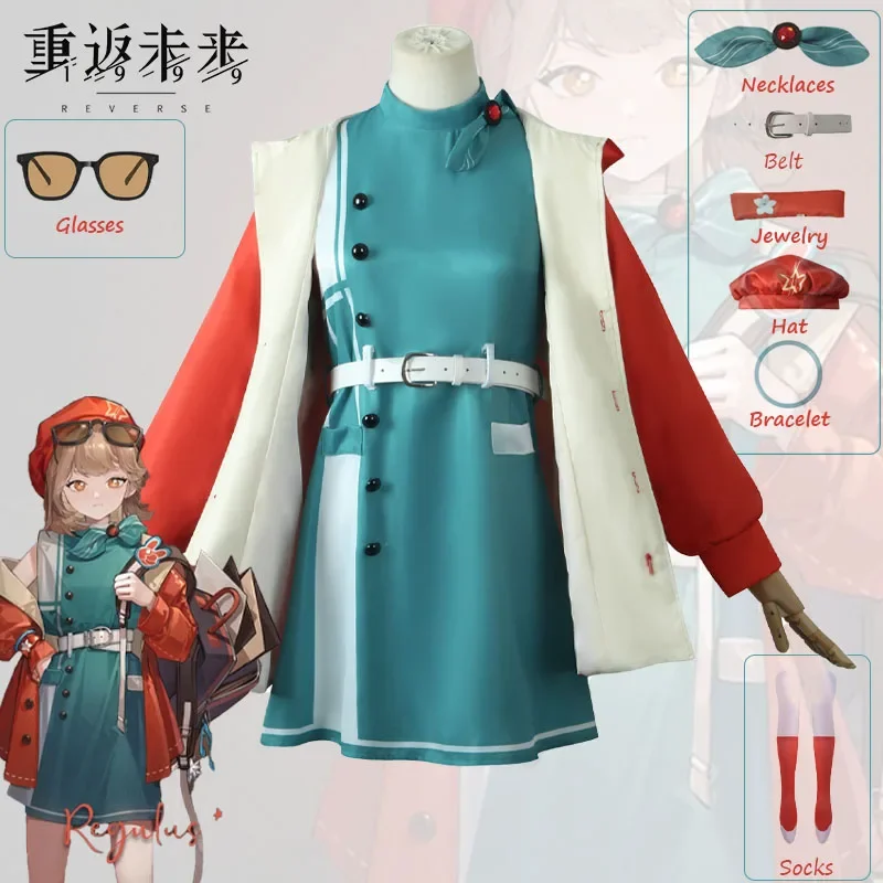 

Regulus Cosplay Costume Game Reverse: 1999 Uniform Jacket Hat Glasses Outfits Halloween Carnival Role Play Dress for Women Girls