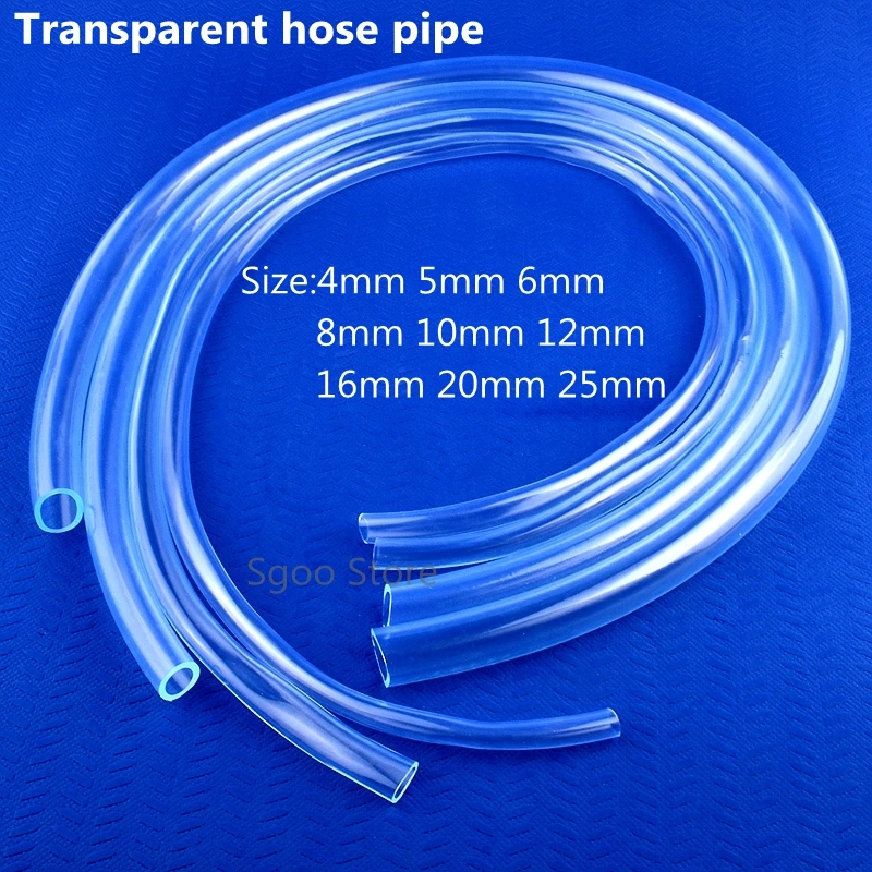 1M 4/5/6/8/10/12/16/20/25 mm Food Grade PVC Transparent Silicone Tube Hose Aquarium Garden Irrigation Flexible Oxygen Tube