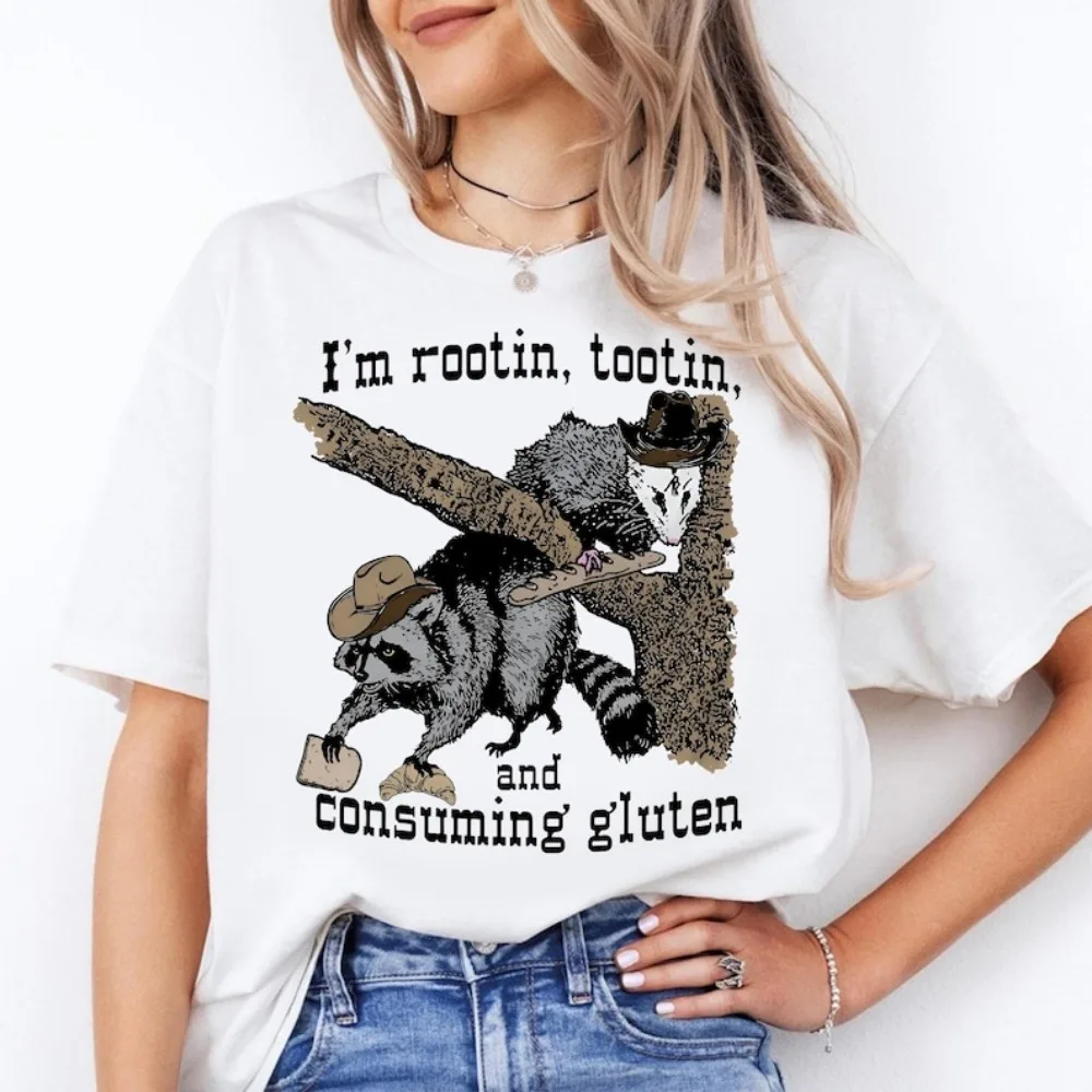 

Глютенная рубашка «Я корень с тотином и потребляет», забавная футболка с глютеновым юмором, топы в западном стиле, причудливые футболки с рисунком в стиле пастушки