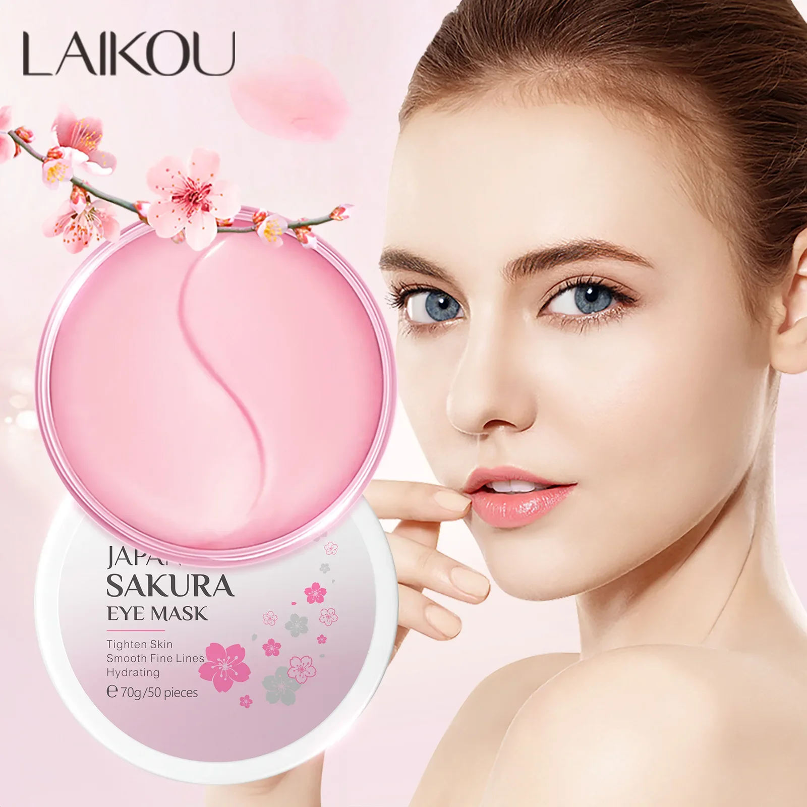 

LAIKOU 50pcs Sakura Collagen Eye Mask Eye Bags Moisturizing Hyaluronic Acid Eye Patches Skin Care Korea Cosmetics Product