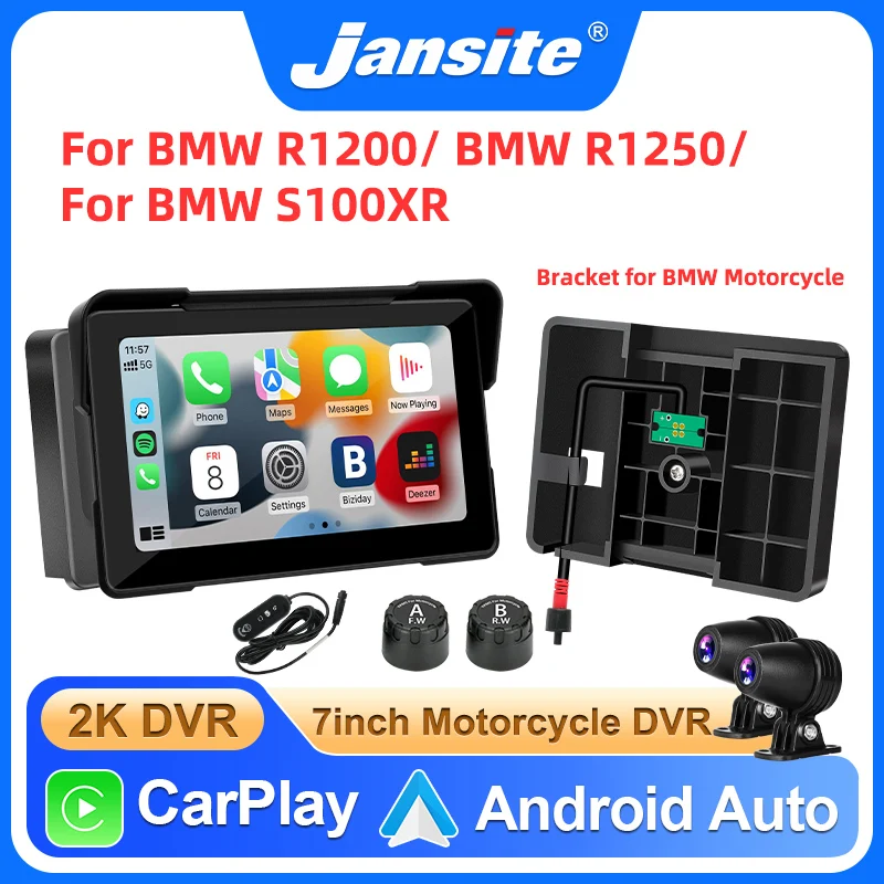 7 inch Wireless CarPlay Android Auto Portable Motorcycle DVR Dashboard Navigation Screen Special for BMW R1200GS R1250GS S1000XR