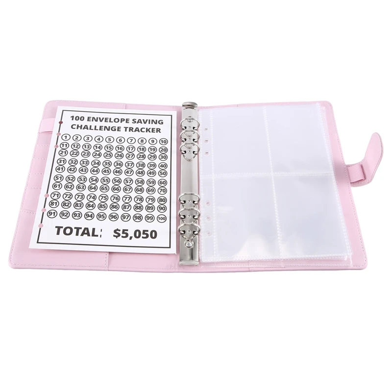 

100 Envelopes Challenge Binder, Simple And Interesting Way To Save 5,050, Budget Planning Book Reusable Durable