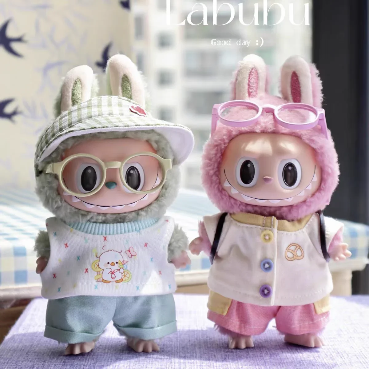 For 17cm Labubu Stylish Glasses Doll Accessories Candy-Colored Fashion Doll Glasses Ropa Labubu