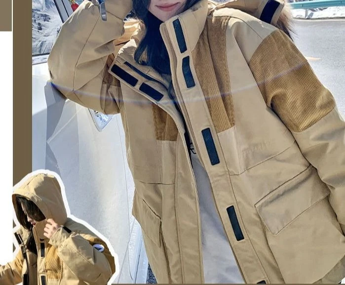 Manteau de couple surdimensionné de haute qualité, fabriqué en tissu de coton overlock, hiver 2025