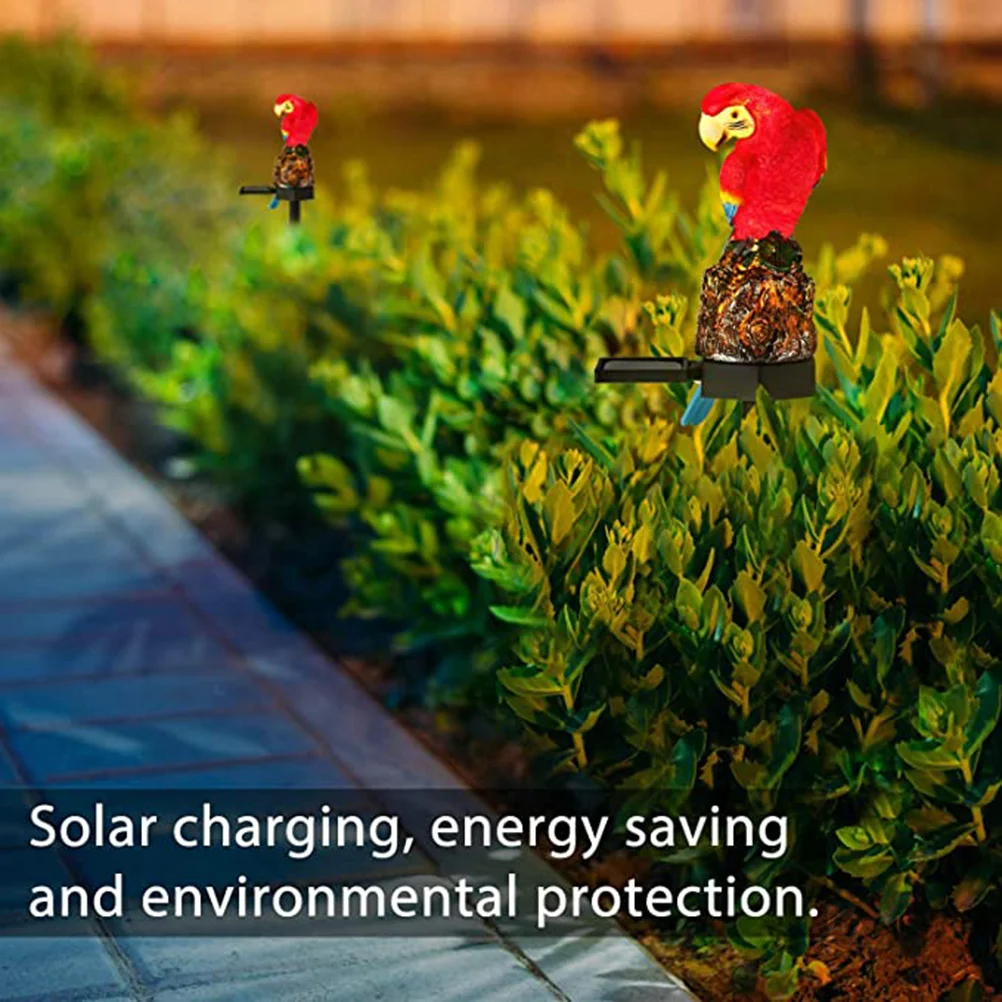 

Creative Parrot Design Solar Lamp Red Warm Light for Gardens Lawns Courtyards Yards Parks Energy Saving Parrot Design Solar Lamp