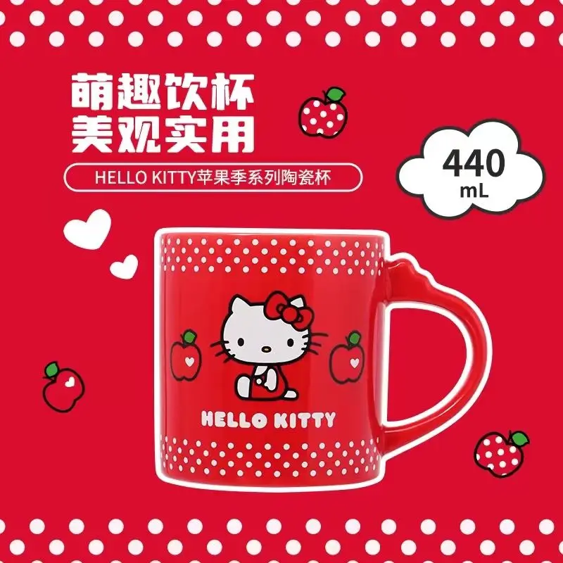 

Мультяшные периферийные приборы, серия Hello Kitty Apple, модная керамическая чашка, симпатичная керамическая чашка Kitty Cat 440 мл